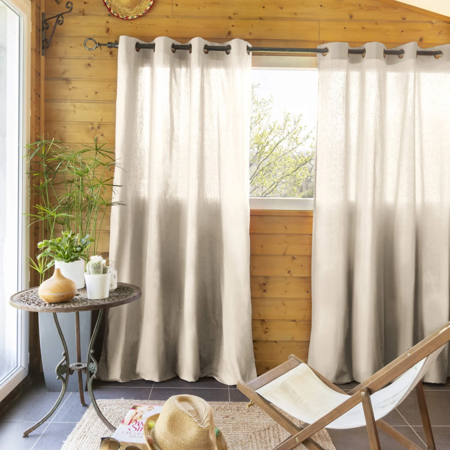 Lot De 2 Rideaux Tamisants à œillets 140x260 3 Lot De 2 Rideaux Tamisants à œillets 140x260