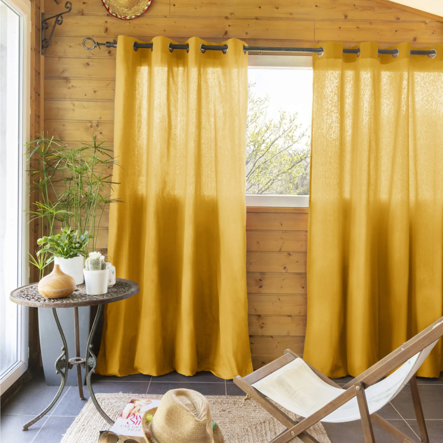 Lot De 2 Rideaux Tamisants à œillets 140x260 4 Lot De 2 Rideaux Tamisants à œillets 140x260 – Image 2