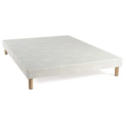 Ensemble Matelas à Ressorts Ensachés Embellie + Sommier + Pieds -Magasin De Literie sommier tapissier blanc a lattes recouvertes 140x190