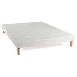 Ensemble Matelas Mousse Tranquillité + Sommier + Pieds 9 Ensemble Matelas Mousse Tranquillité + Sommier + Pieds -Magasin De Literie sommier tapissier blanc lattes recouvertes 140x190 1