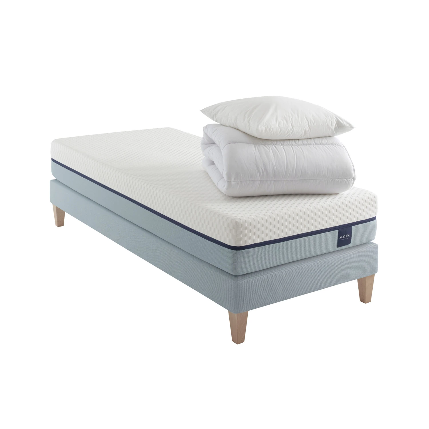 Ensemble Matelas Mémoire De Forme, Sommier, Pieds, Couette Et Oreiller Songe 600 - SOMEO 15 Ensemble Matelas Mémoire De Forme, Sommier, Pieds, Couette Et Oreiller Songe 600 - SOMEO – Image 13