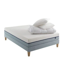 Ensemble Matelas Mémoire De Forme, Sommier, Pieds, Couette Et Oreiller Songe 600 - SOMEO