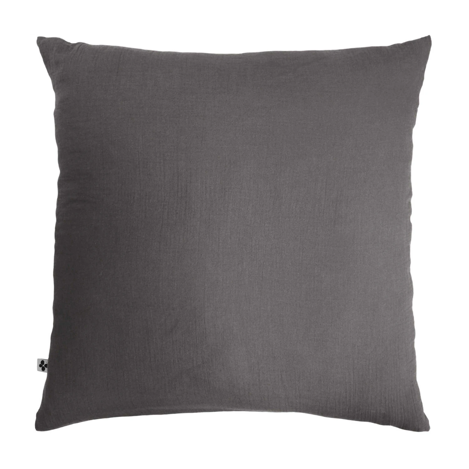 Taie D'oreiller Double Gaze De Coton Gris Anthracite 3 Taie D'oreiller Double Gaze De Coton Gris Anthracite