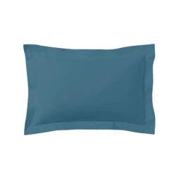 Lot De 2 Taies D'oreillers Bleu Minéral 100% Coton Biologique 9 Lot De 2 Taies D'oreillers Bleu Minéral 100% Coton Biologique -Magasin De Literie taie oreiller coton bio bleu mineral fond blanc 4