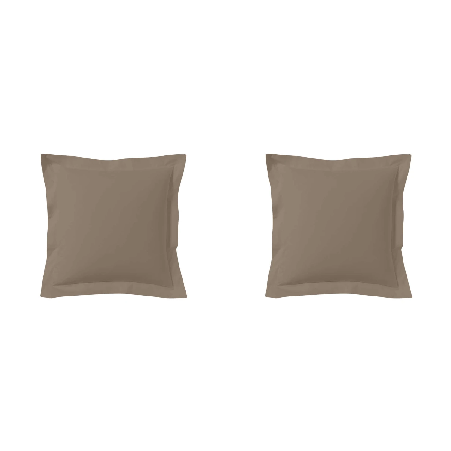 Lot De 2 Taies D'oreillers Taupe 100% Coton Biologique 3 Lot De 2 Taies D'oreillers Taupe 100% Coton Biologique