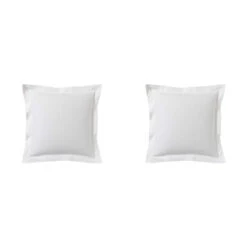Lot De 2 Taies D'oreillers Blanc 100% Coton