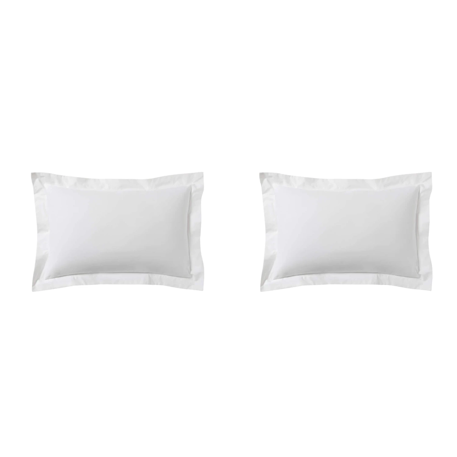 Lot De 2 Taies D'oreillers Blanc 100% Coton 5 Lot De 2 Taies D'oreillers Blanc 100% Coton – Image 3