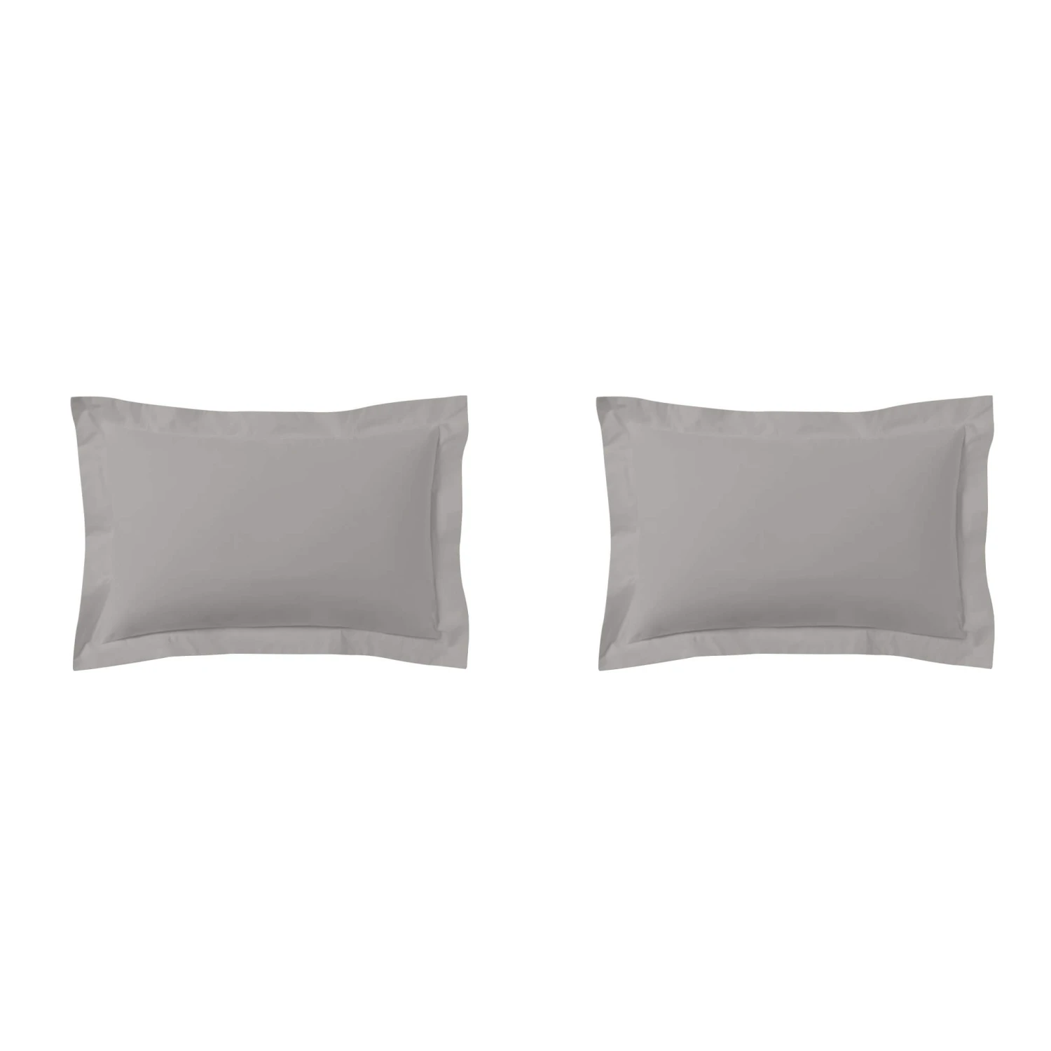 Lot De 2 Taies D'oreillers Gris Mastic 100% Coton 5 Lot De 2 Taies D'oreillers Gris Mastic 100% Coton – Image 3