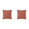 Lot De 2 Taies D'oreillers Terracotta 100% Coton 1 Lot De 2 Taies D'oreillers Terracotta 100% Coton -Magasin De Literie taie oreiller coton terracotta fond blanc 1