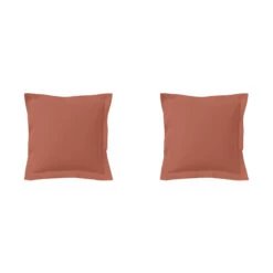 Lot De 2 Taies D'oreillers Terracotta 100% Coton
