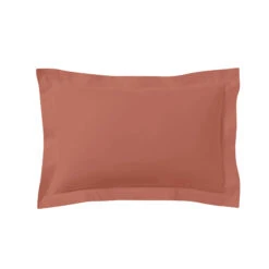 Lot De 2 Taies D'oreillers Terracotta 100% Coton 9 Lot De 2 Taies D'oreillers Terracotta 100% Coton -Magasin De Literie taie oreiller coton terracotta fond blanc 4
