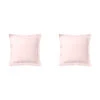 Lot De 2 Taies D'oreiller Rose Aube 100% Lin 2 Lot De 2 Taies D'oreiller Rose Aube 100% Lin -Magasin De Literie taie oreiller lin rose fond blanc 1