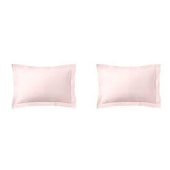 Lot De 2 Taies D'oreiller Rose Aube 100% Lin 9 Lot De 2 Taies D'oreiller Rose Aube 100% Lin -Magasin De Literie taie oreiller lin rose fond blanc 3