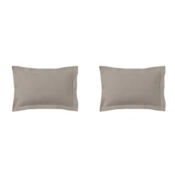 Lot De 2 Taies D'oreillers Percale Lin -Magasin De Literie taie oreiller percale lin fond blanc 3