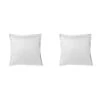 Lot De 2 Taies D'oreiller Blanc 100% Satin De Coton