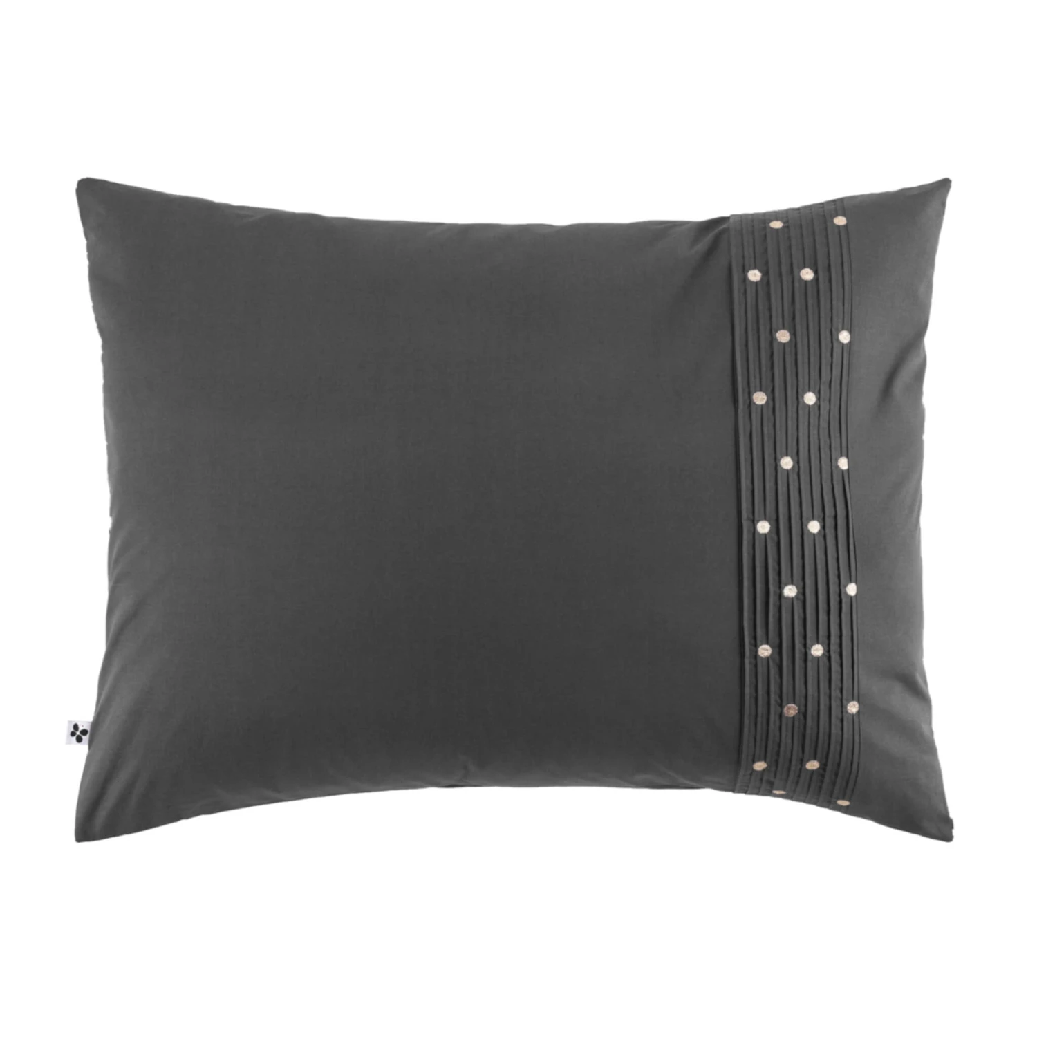 Taie D'oreiller Brodée Plis Religieuses Anthracite 4 Taie D'oreiller Brodée Plis Religieuses Anthracite – Image 2