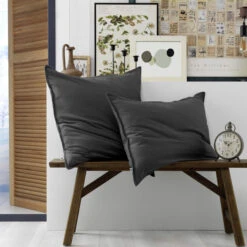 Lot De 2 Taies D'oreiller Flanelle Anthracite 9 Lot De 2 Taies D'oreiller Flanelle Anthracite -Magasin De Literie to ambiance anthracite 2