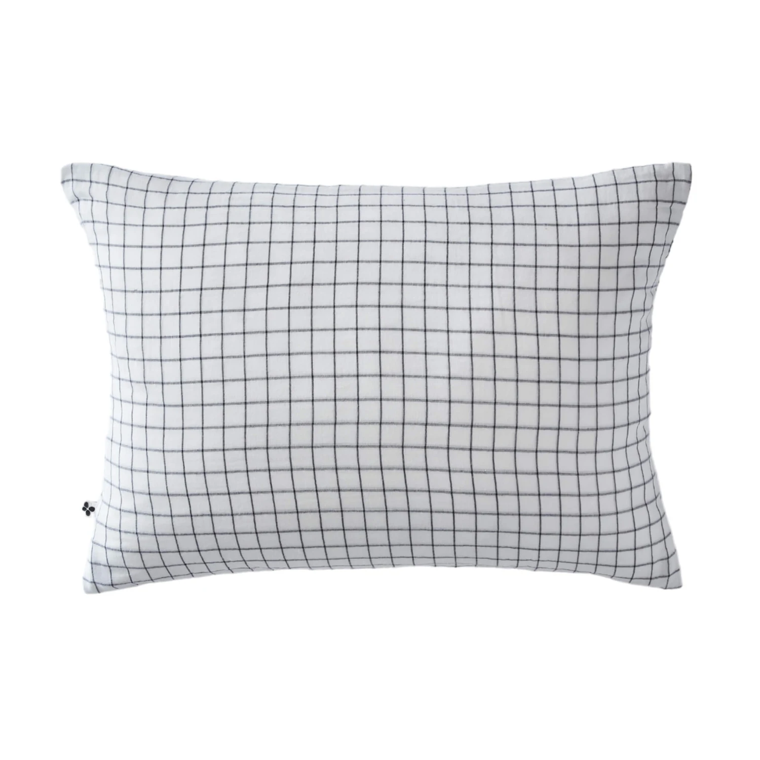 Taie D'oreiller à Carreaux Double Gaze De Coton Blanc 5 Taie D'oreiller à Carreaux Double Gaze De Coton Blanc – Image 3