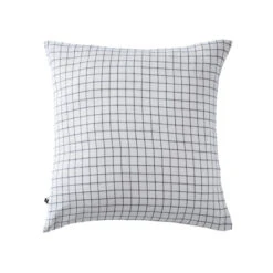 Taie D'oreiller à Carreaux Double Gaze De Coton Blanc 6 Taie D'oreiller à Carreaux Double Gaze De Coton Blanc -Magasin De Literie to mix carree blanc fond blanc 1