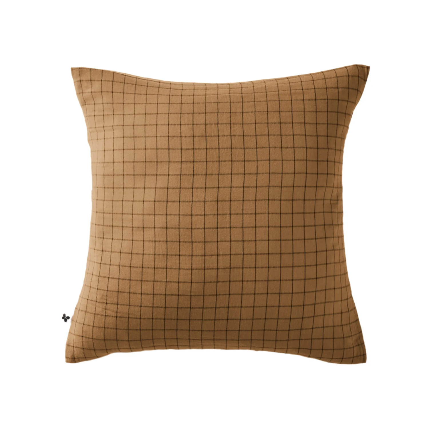 Taie D'oreiller à Carreaux Double Gaze De Coton Marron 4 Taie D'oreiller à Carreaux Double Gaze De Coton Marron – Image 2