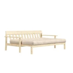 Banquette UNWIND En Pin Massif Naturel Avec Matelas Futon 130x190 13 Banquette UNWIND En Pin Massif Naturel Avec Matelas Futon 130x190 -Magasin De Literie unwind allong beige fond blanc