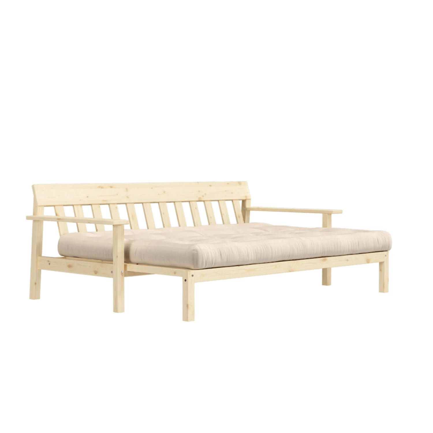 Banquette UNWIND En Pin Massif Naturel Avec Matelas Futon 130x190 5 Banquette UNWIND En Pin Massif Naturel Avec Matelas Futon 130x190 – Image 3